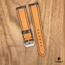 Load image into Gallery viewer, #1255 (Quick Release Springbar) 20/18mm Brown Crocodile Belly Leather Watch Strap with Brown Stitches