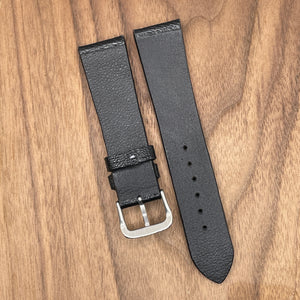 #944 21/18mm Black Ostrich Leg Leather Watch Strap