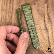 Load image into Gallery viewer, #779 (Quick Release Spring Bar) 19/16mm Olive Green Lizard Leather Watch Strap