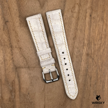 Load image into Gallery viewer, #1270 (Quick Release Spring Bar) 19/16mm Himalayan Crocodile Belly Leather Watch Strap with Cream Stitches