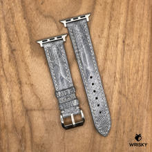 Load image into Gallery viewer, #1261 (Suitable for Apple Watch) Grey Ostrich Leg Leather Watch Strap with Grey Stitches