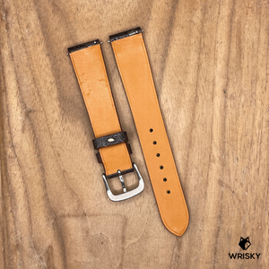 #1170 (Quick Release Springbar) 18/16mm Dark Brown Ostrich Leg Leather Watch Strap
