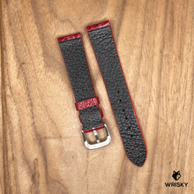 Load image into Gallery viewer, #1092 18/16mm Red Ostrich Leg Leather Watch Strap