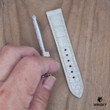 Load image into Gallery viewer, #1205 (Quick Release Spring Bar) 20/18mm Himalayan Crocodile Belly Leather Watch Strap with Cream Stitches