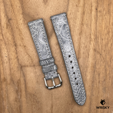 Load image into Gallery viewer, #1241 (Quick Release Springbar) 19/16mm Grey Ostrich Leg Leather Watch Strap with Grey Stitches