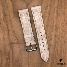 Load image into Gallery viewer, #1274 (Quick Release Spring Bar) 20/18mm Himalayan Crocodile Belly Leather Watch Strap with Cream Stitches