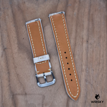 Load image into Gallery viewer, #1206 (Quick Release Spring Bar) 20/18mm Himalayan Crocodile Belly Leather Watch Strap with Cream Stitches