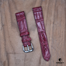 Load image into Gallery viewer, #1210 (Quick Release Springbar) 20/16mm Wine Red Crocodile Belly Leather Watch Strap