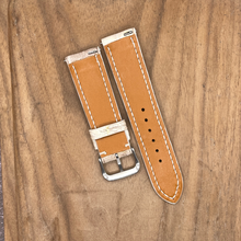 Load image into Gallery viewer, #1138 (Quick Release Springbar) 22/20mm Himalayan Crocodile Belly Leather Watch Strap with Cream Stitches