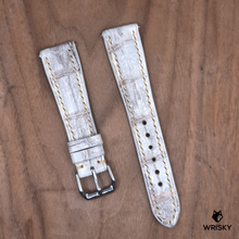 Load image into Gallery viewer, #1191 (Quick Release Springbar) 20/16mm Himalayan Crocodile Belly Leather Watch Strap with Cream Stitches