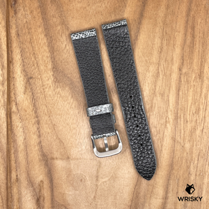 #1087 18/16mm Grey Ostrich Leg Leather Watch Strap