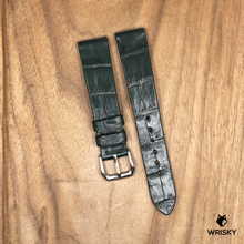 Load image into Gallery viewer, #1097 18/16mm Dark Green Crocodile Belly Leather Watch Strap