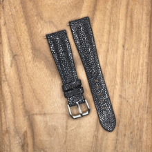 Load image into Gallery viewer, #1147 (Quick Release Springbar) 20/16mm Black Stingray Leather Watch Strap