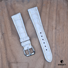 Load image into Gallery viewer, #1204 (Quick Release Spring Bar) 20/16mm Himalayan Crocodile Belly Leather Watch Strap with Cream Stitches