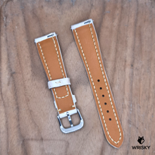 Load image into Gallery viewer, #1204 (Quick Release Spring Bar) 20/16mm Himalayan Crocodile Belly Leather Watch Strap with Cream Stitches