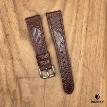 Load image into Gallery viewer, #1252 (Quick Release Springbar) 20/16mm Brown Ostrich Leg Leather Watch Strap with Brown Stitches