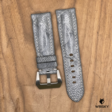 Load image into Gallery viewer, #1125 24/22mm Grey Ostrich Leg Leather Watch Strap with Grey Stitches