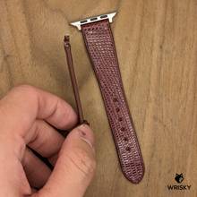 Load image into Gallery viewer, #1200 (Suitable for Apple Watch) Wine Red Lizard Leather Watch Strap