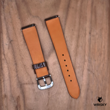 Load image into Gallery viewer, #1181 (Quick Release Spring Bar) 19/16mm Dark Brown Crocodile Belly Leather Watch Strap