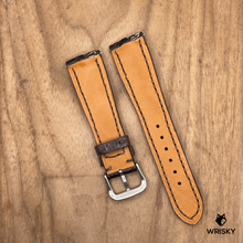 Load image into Gallery viewer, #1234 (Quick Release Springbar) 22/18mm Brown Hornback (Leg) Crocodile Leather Watch Strap