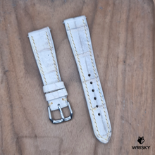 Load image into Gallery viewer, #1203 (Quick Release Springbar) 20/16mm Himalayan Crocodile Belly Leather Watch Strap with Cream Stitches