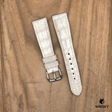 Load image into Gallery viewer, #1145 (Quick Release Springbar) 20/16mm Himalayan Crocodile Belly Leather Watch Strap with Cream Stitches