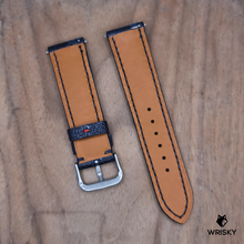Load image into Gallery viewer, #1218 (Quick Release Springbar) 22/20mm Blue Ostrich Leg Leather Strap with Blue Stitches