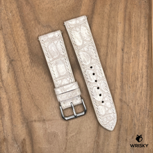 Load image into Gallery viewer, #1137 (Quick Release Springbar) 22/20mm Himalayan Crocodile Belly Leather Watch Strap with Cream Stitches