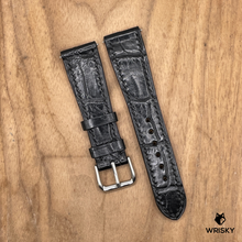 Load image into Gallery viewer, #1235 (Quick Release Spring Bar) 22/18mm Black Crocodile Belly Leather Watch Strap