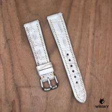 Load image into Gallery viewer, #1185 (Quick Release Springbar) 19/16mm Himalayan Crocodile Belly Leather Watch Strap with Cream Stitches