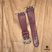 Load image into Gallery viewer, #1151 (Suitable for Apple Watch) Wine Red Lizard Leather Watch Strap