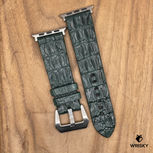 Load image into Gallery viewer, #1111 (Suitable for Apple Watch) Green Double Row Hornback Crocodile Leather Watch Strap