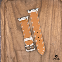 Load image into Gallery viewer, #1159 (Suitable for Apple Watch) Himalayan Crocodile Belly Leather Watch Strap with Cream Stitches
