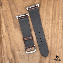 Load image into Gallery viewer, #1112 (Suitable for Apple Watch) Dark Brown Double Row Hornback Crocodile Leather Watch Strap