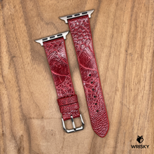 Load image into Gallery viewer, #1113 (Suitable for Apple Watch) Red Ostrich Leg Leather Watch Strap