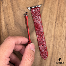 Load image into Gallery viewer, #1113 (Suitable for Apple Watch) Red Ostrich Leg Leather Watch Strap