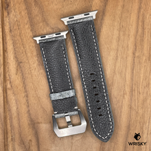 Load image into Gallery viewer, #1082 (Suitable for Apple Watch) Grey Ostrich Leg Leather Watch Strap with Grey Stitches