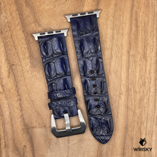Load image into Gallery viewer, #1083 (Suitable for Apple Watch) Dark Blue Double Row Hornback Crocodile Leather Watch Strap