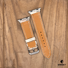 Load image into Gallery viewer, #1164 (Suitable for Apple Watch) Himalayan Crocodile Belly Leather Watch Strap with Cream Stitches