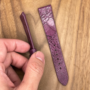 #936 20/16mm Mulberry Purple Ostrich Leg Leather Watch Strap