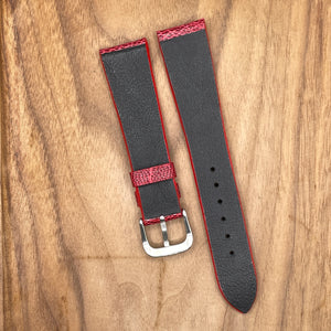 #937 20/16mm Blood Red Ostrich Leg Leather Watch Strap