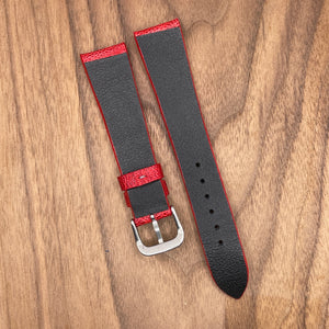 #946 20/16mm Blood Red Ostrich Leg Leather Watch Strap