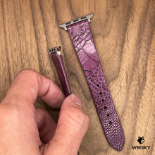 Load image into Gallery viewer, #941 (Suitable for Apple Watch) Mulberry Purple Ostrich Leg Leather Watch Strap