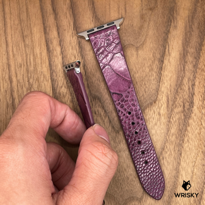 #941 (Suitable for Apple Watch) Mulberry Purple Ostrich Leg Leather Watch Strap