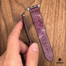 Load image into Gallery viewer, #683 (Suitable for Apple Watch) Mulberry Purple Ostrich Leg Leather Watch Strap