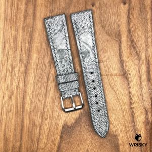 #804 20/16mm Grey Ostrich Leg Leather Watch Strap