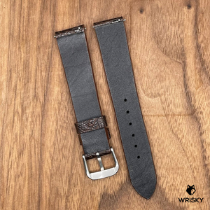 #795 (Quick Release Spring Bar) 18/16mm Dark Brown Ostrich Leg Leather Watch Strap
