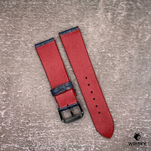 Load image into Gallery viewer, #526 20/18mm Deep Sea Blue Crocodile Belly Leather Watch Strap