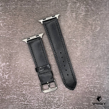 Load image into Gallery viewer, #559 (Suitable for Apple Watch) Black Crocodile Belly Leather Watch Strap with Black Stitches