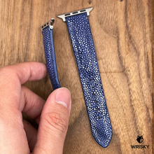 Load image into Gallery viewer, #850 (Suitable for Apple Watch) Blue Stingray Leather Watch Strap